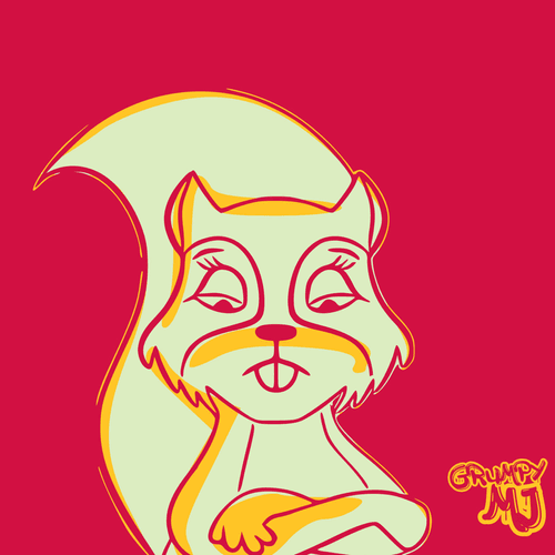 Grumpy Squirrel by.MJ