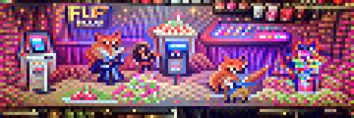 #328 The foxes are playing games at an arcade