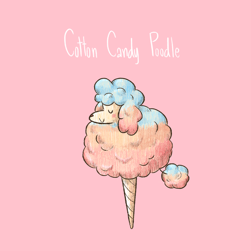 Cotton candy poodle dog #03 - Sweety animals by Hootatoe | OpenSea