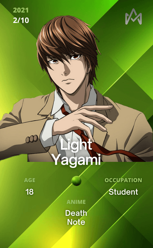 Light Yagami 2021 • Rare 2/10 - Anime Cards Collection | OpenSea