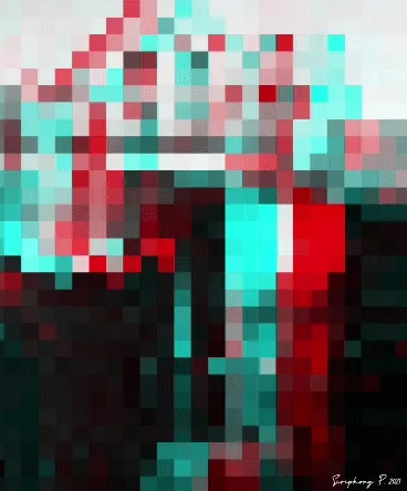  PIXEL NFT 3D ART : American Gothic