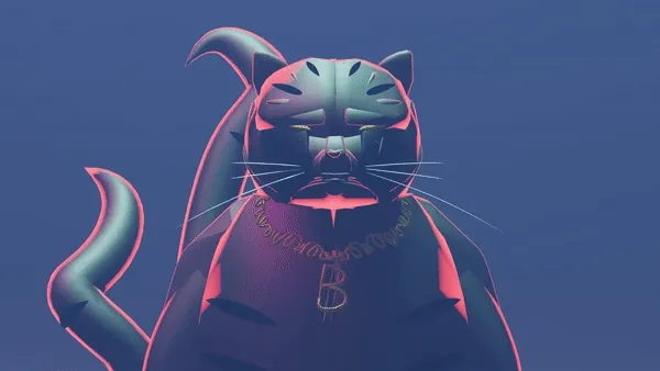 VR Bitcoin Cat #2 - XR Bitcoin Cat Red Glow edition 