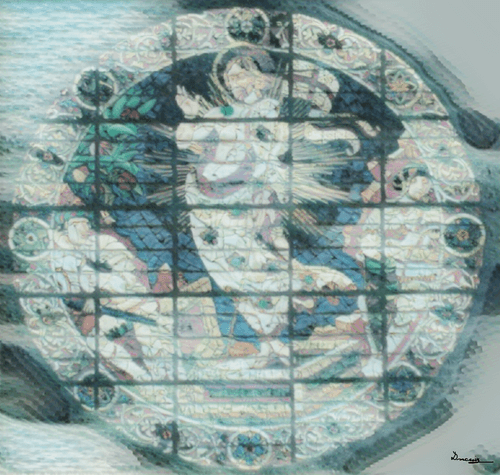 Oculus depicting The Resurrection by Paolo Uccello in the style of Richard Gerstl - art generated using Artificial Intellignece