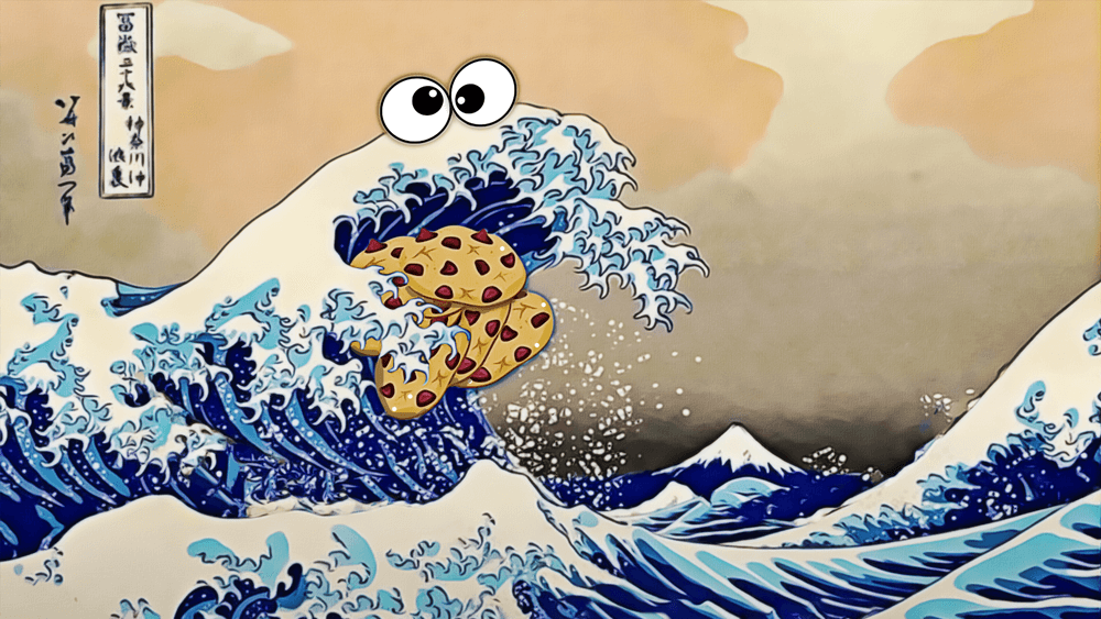 Cookie monster japanese painting