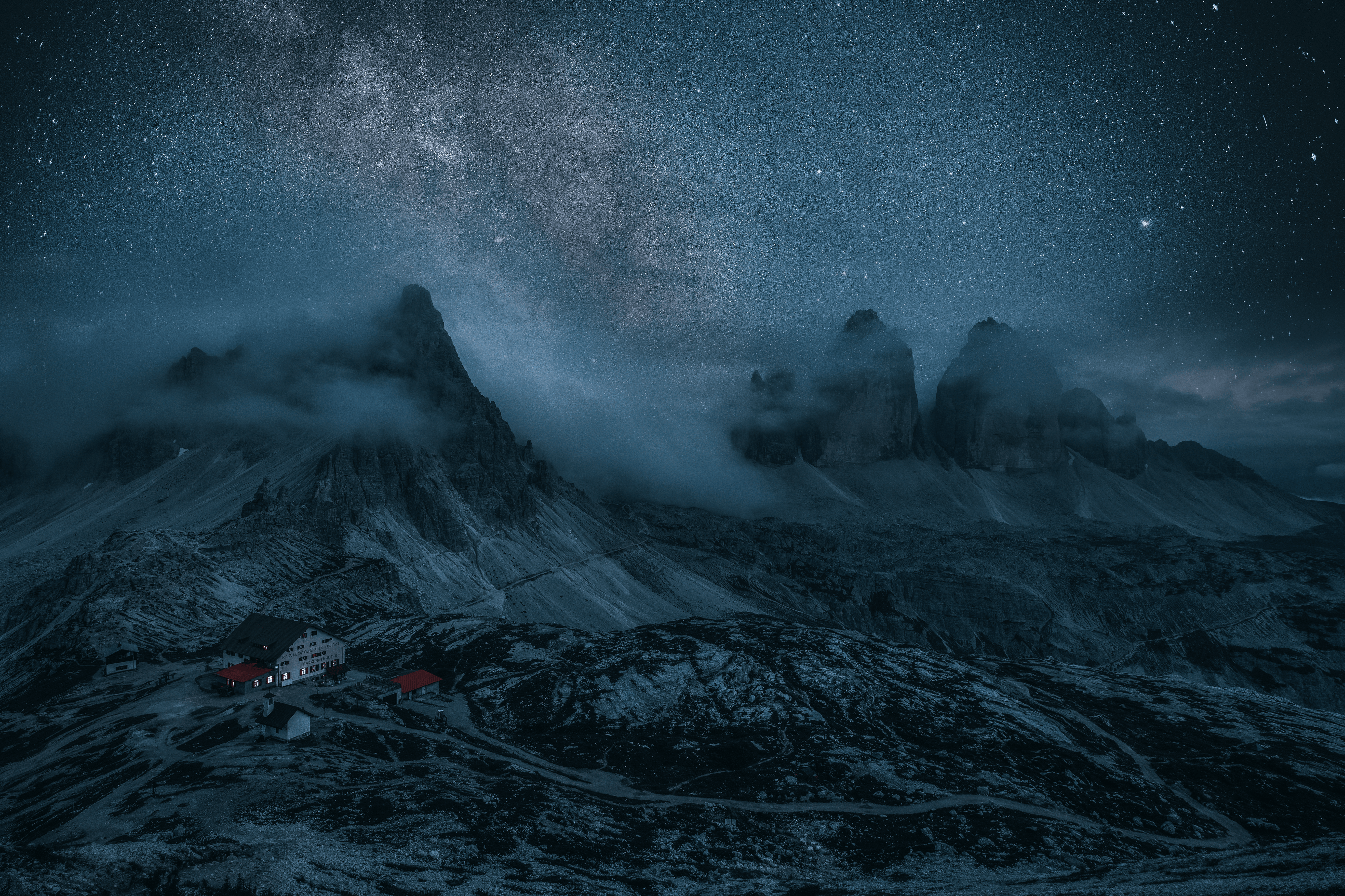Stargazing above the Dolomites, Italy