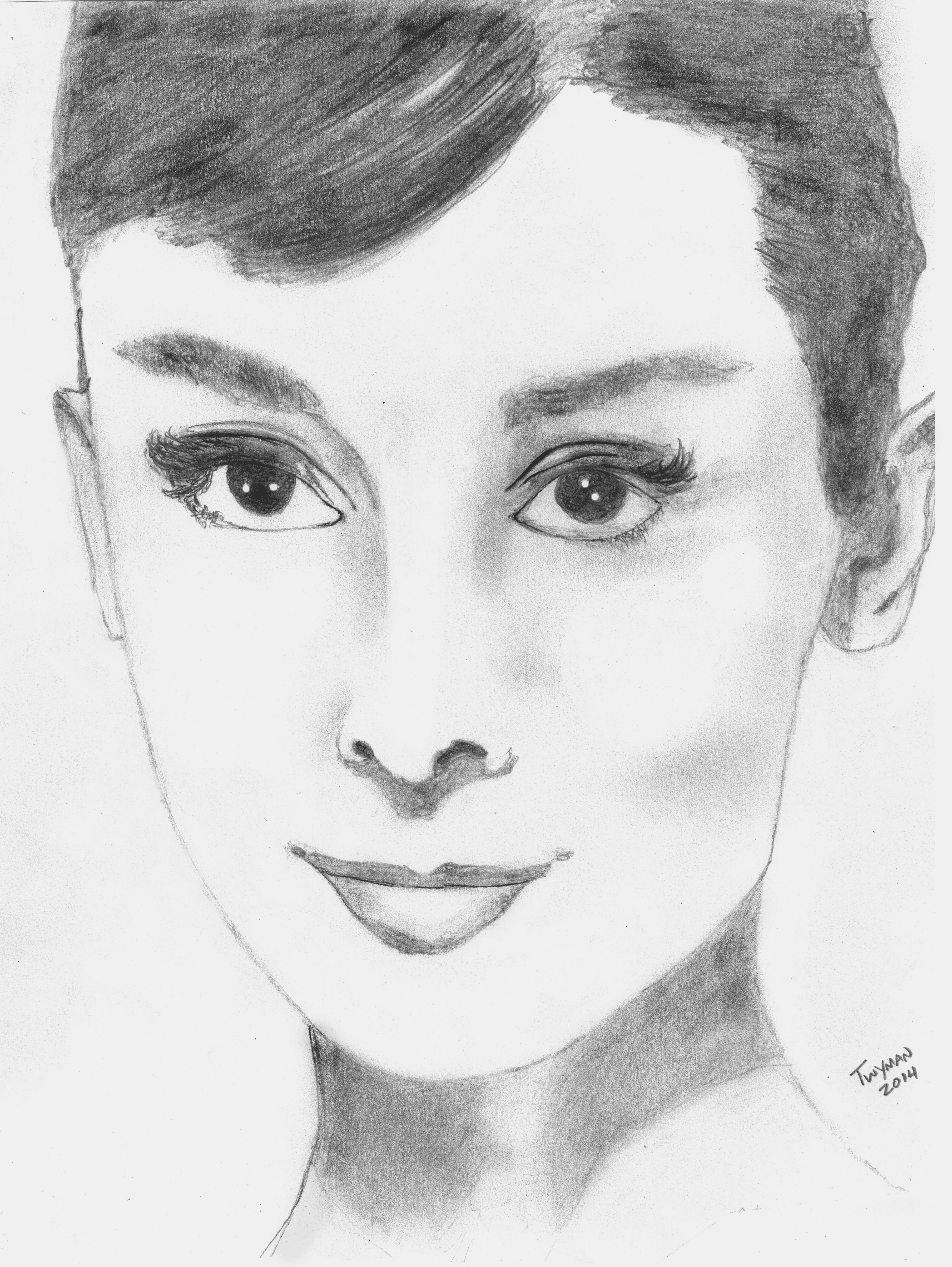Audrey Hepburn Original Drawing