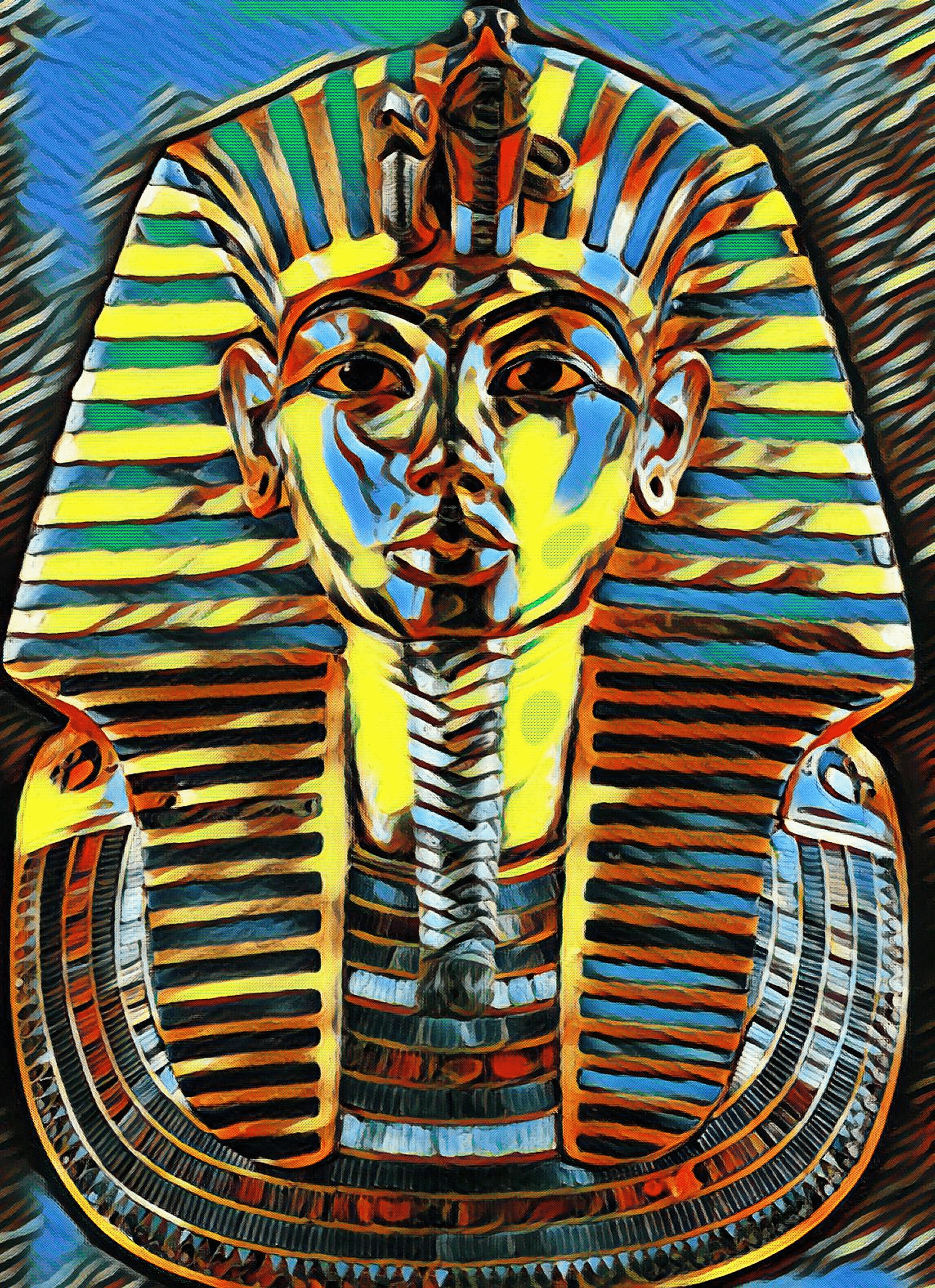 King Tut Pharaoh NFT Pop Art NFT by SOLLOG Limited Minting 10 Copies on Polygon Opensea