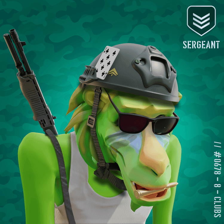 Surprised Green Sergeant Baboon #678