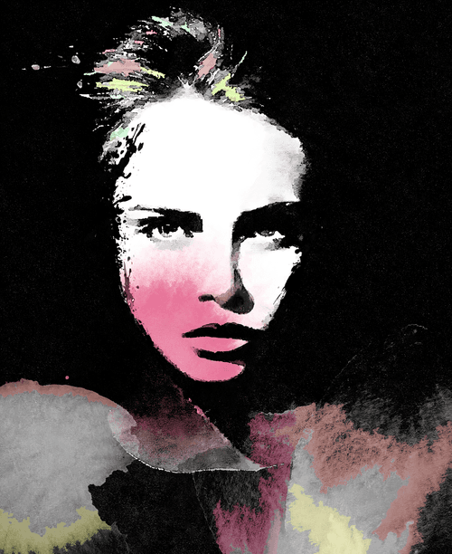colorful faces dark mood 
