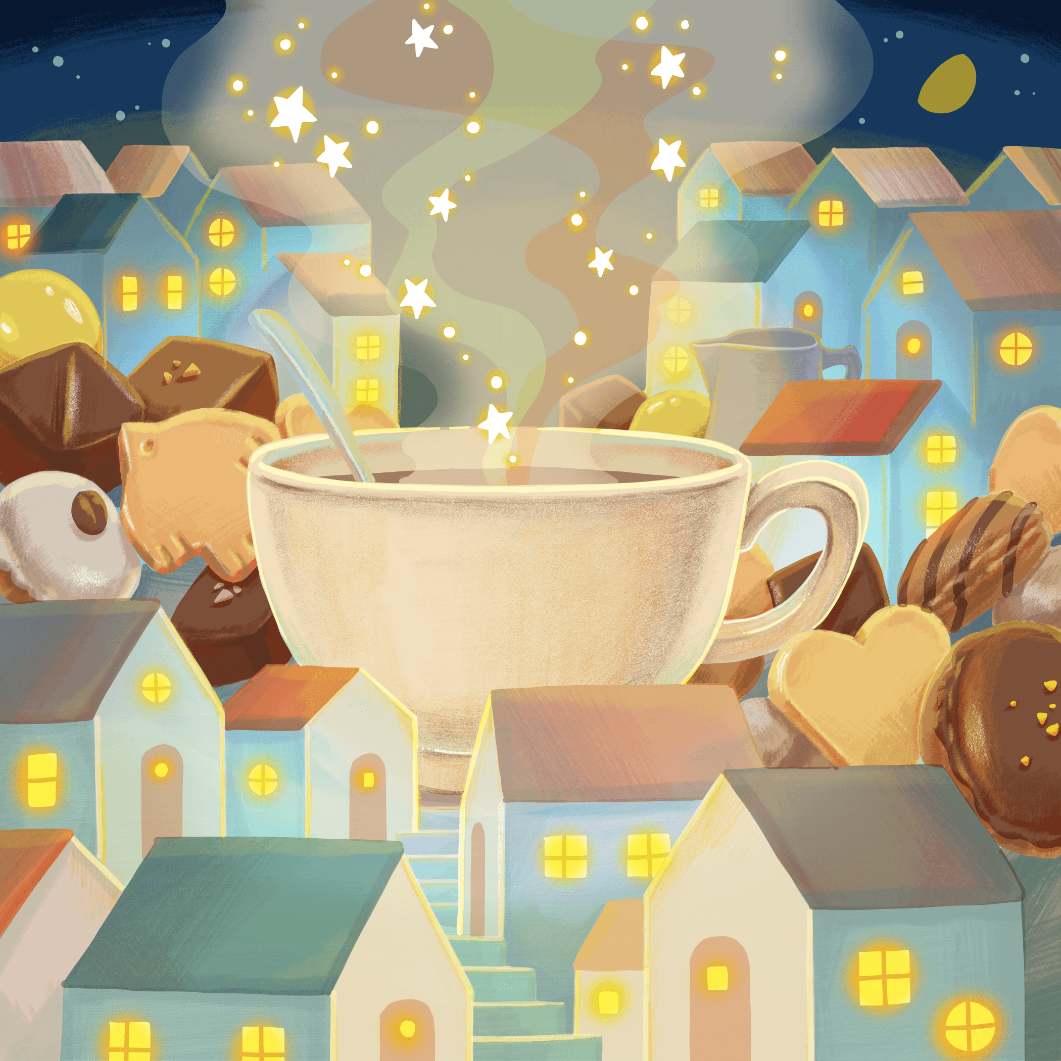 Milk tea with stars