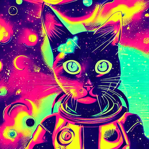 space trippy cat