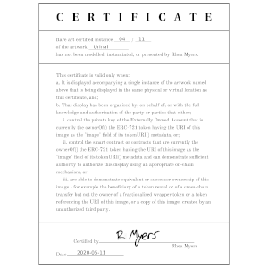 Certificate of Inauthenticity