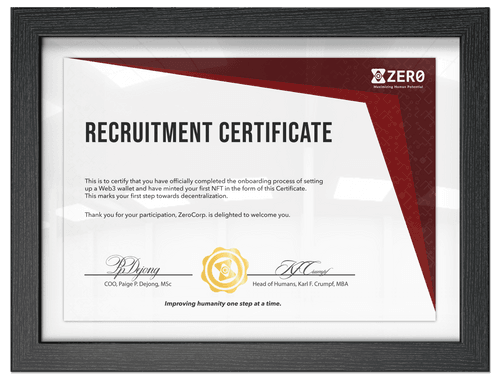 Certificate of Recruitment #147