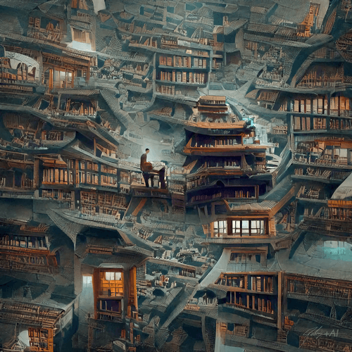 4 dimensional Ancient Chinese library