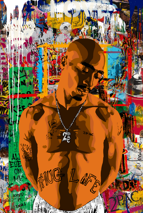 2Pac by Mr. Brainwash #1000