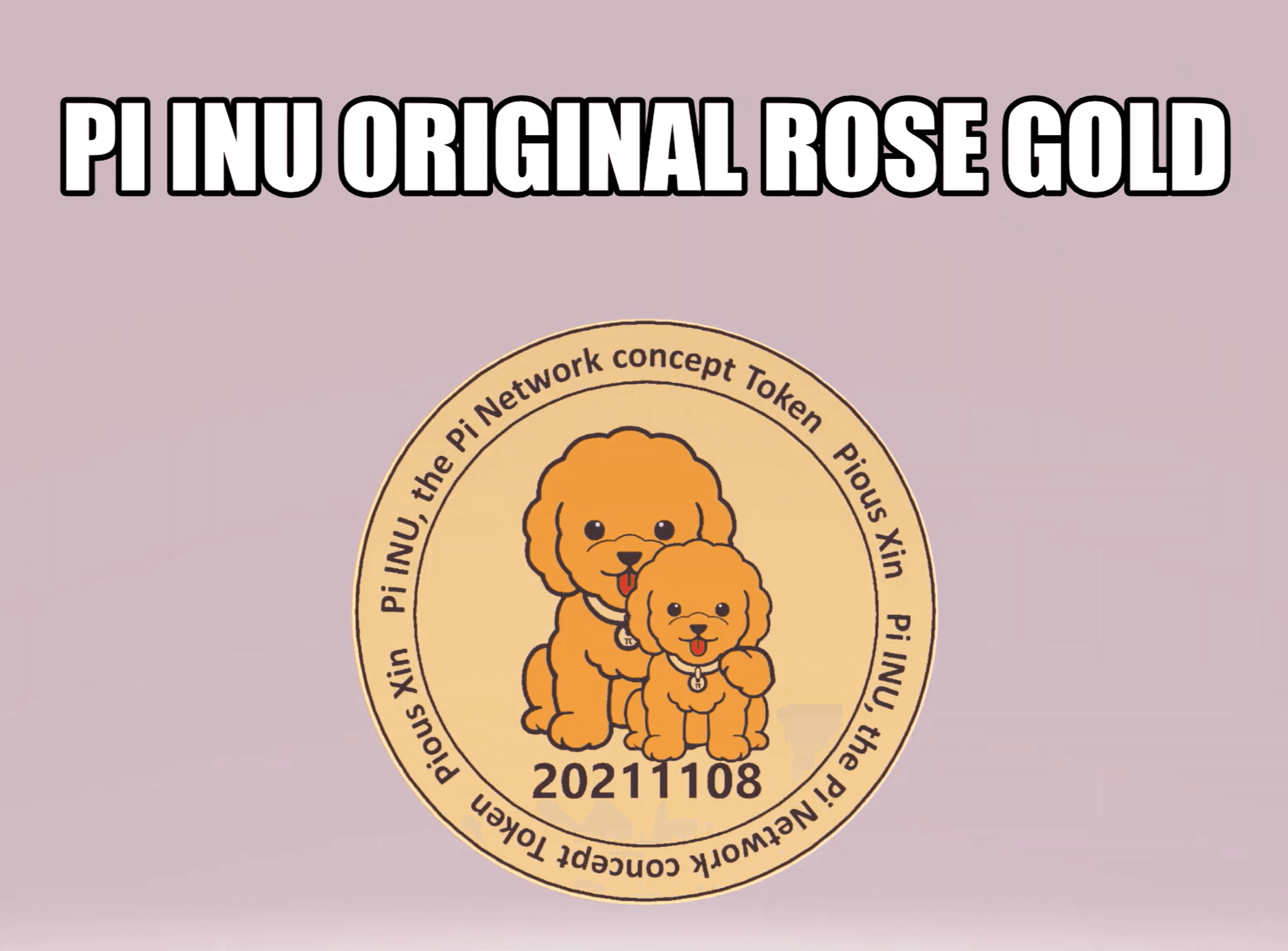 Pi INU Original Rose Gold Coin