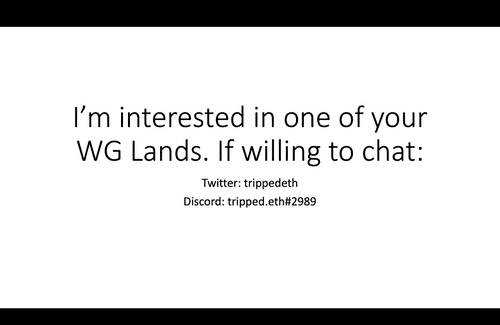 Interest In your WG Land