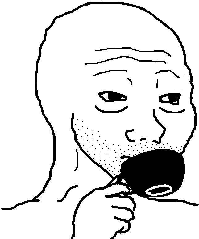 Depressed Wojak Sipping Coffee - Wojak Feels Guy | OpenSea