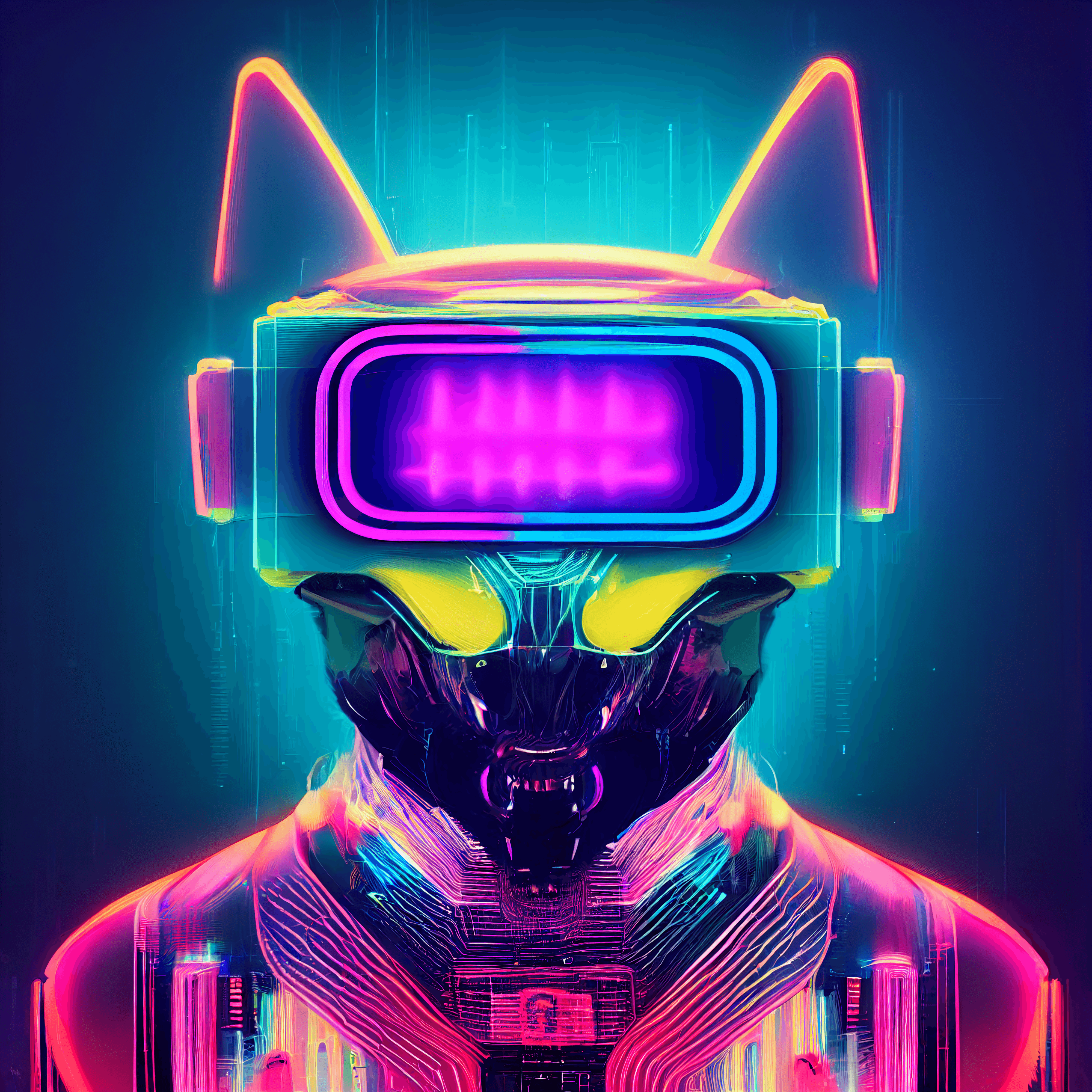 Psychedelic Neon Cyber Dogs 08