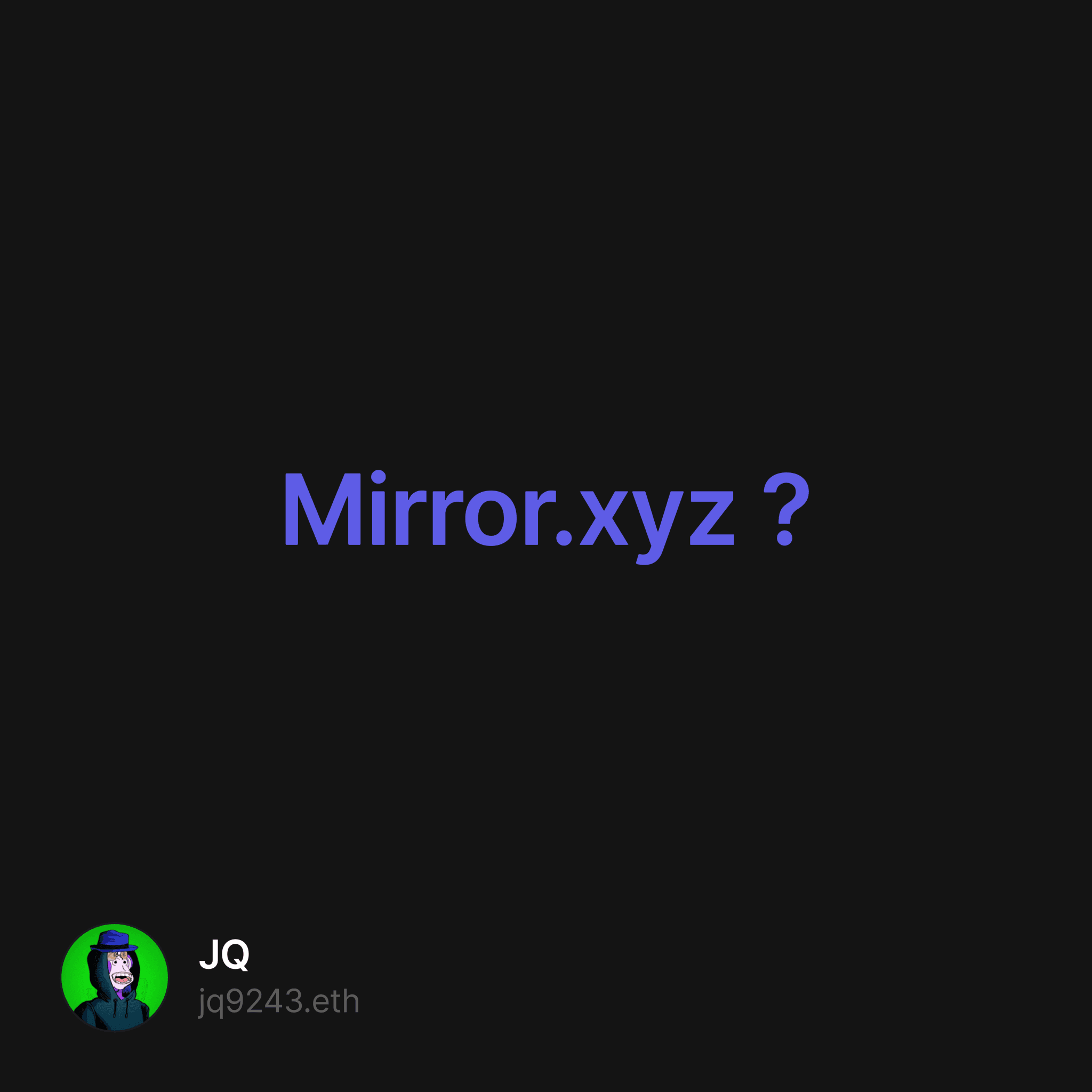 Mirror.xyz Collection OpenSea