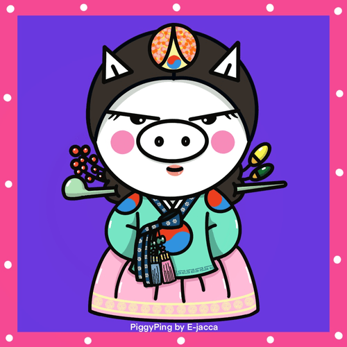 E-jacca_NFT_PiggyPing & Hanbok