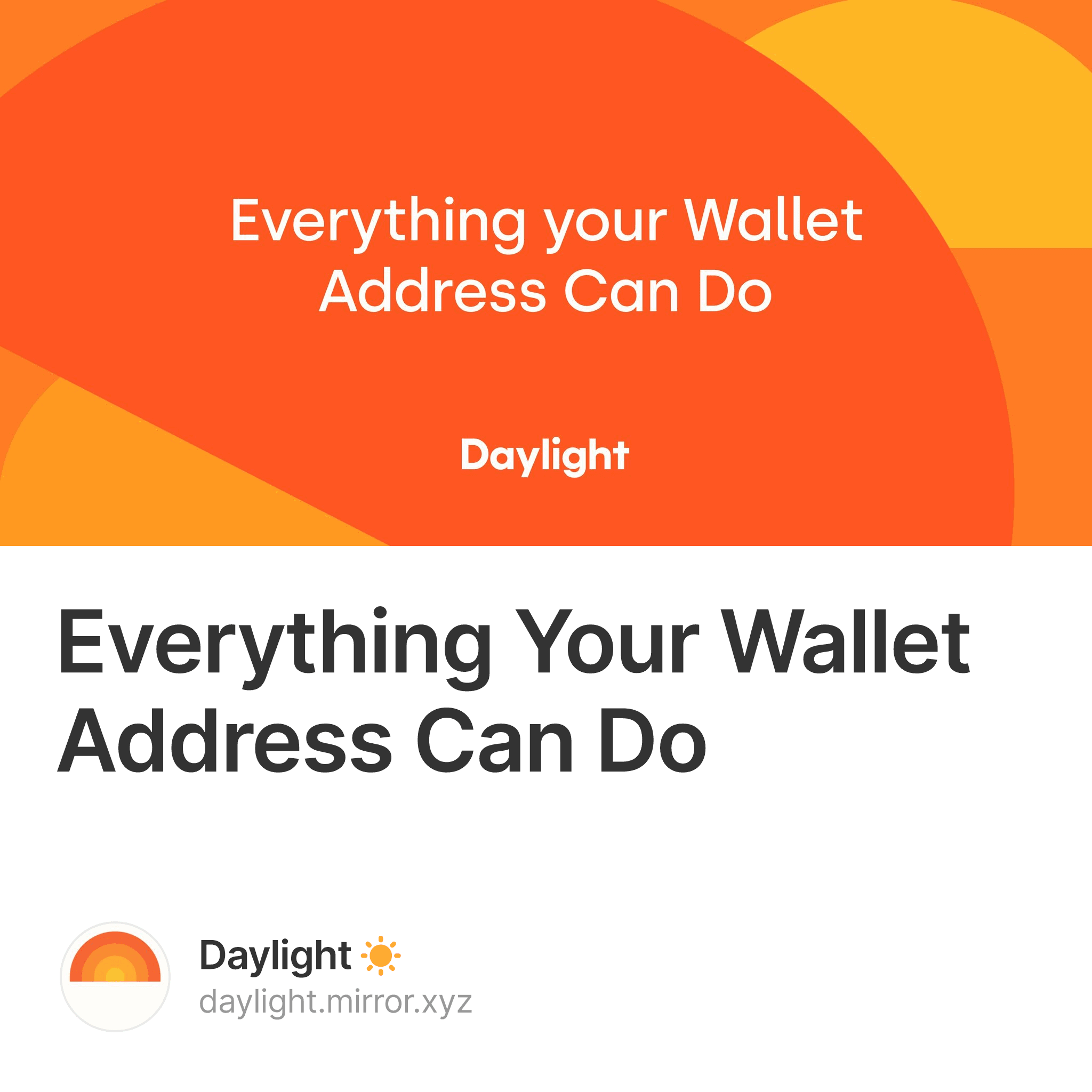 Everything Your Wallet Address Can Do 253/500