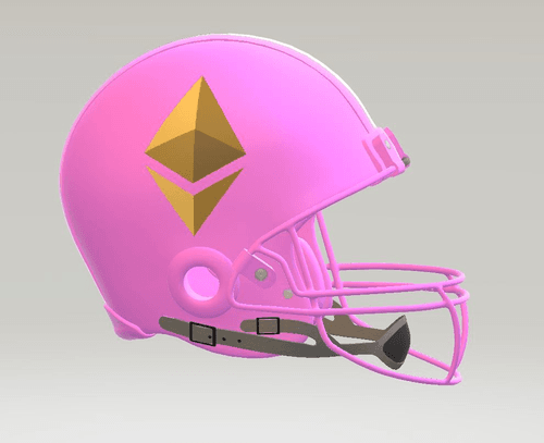 3D - Ethereum Pink American Football Helmet