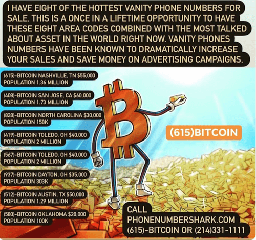 (615)BITCOIN VANITY PHONE NUMBER 