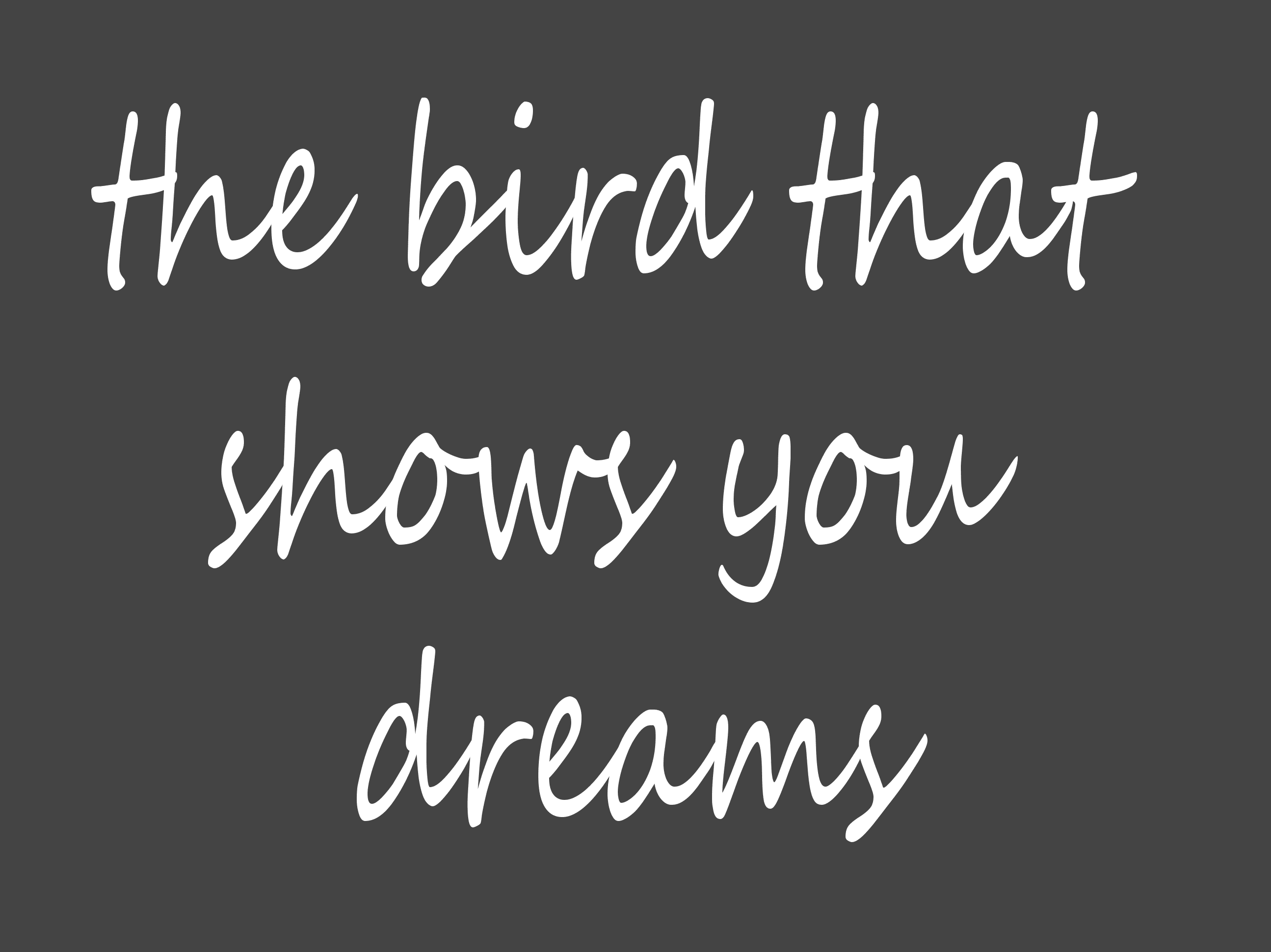 The bird that shows you dreams