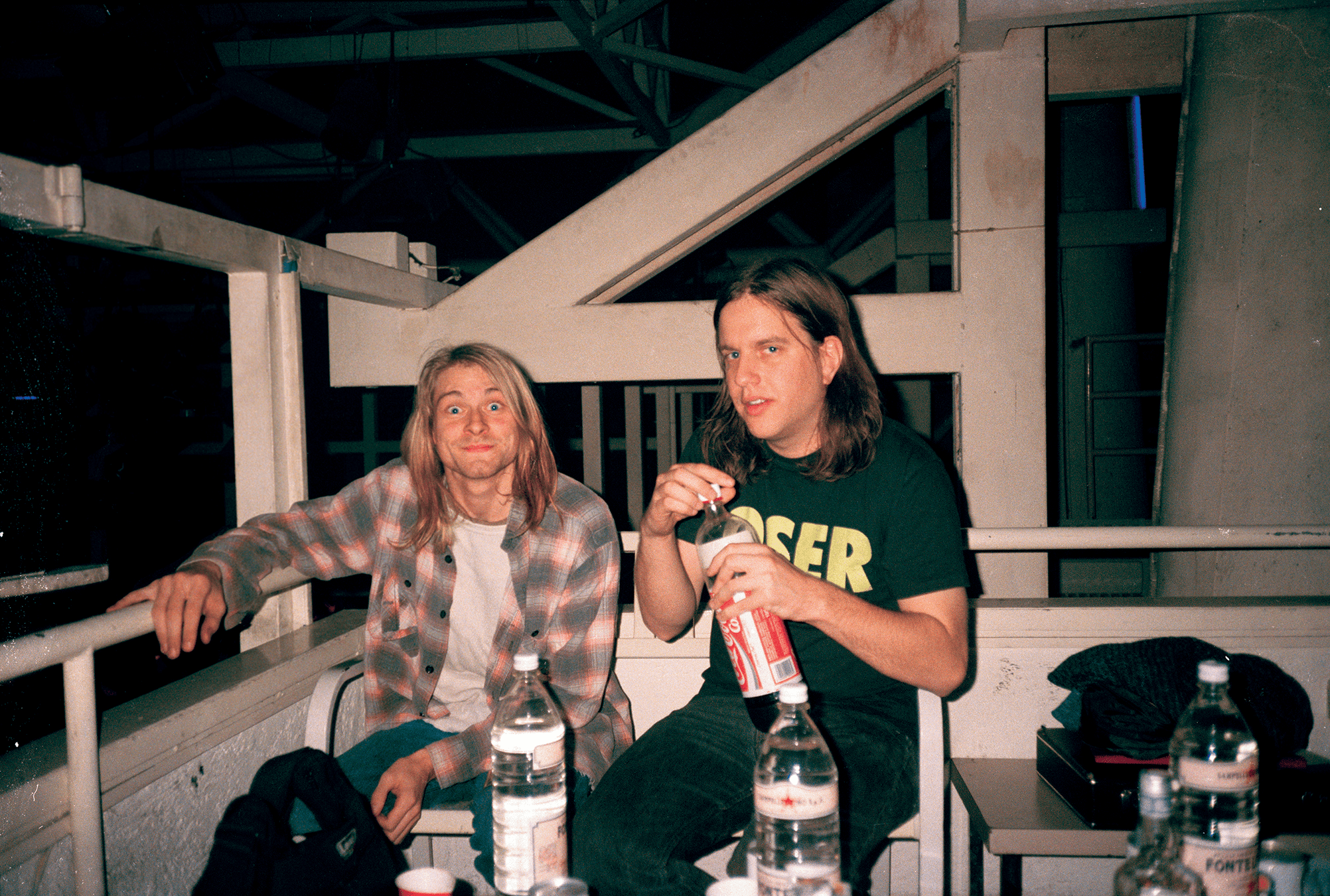 Kurt Cobain and Jon Poneman, Piper Club, Rome. Nov 27, 1989