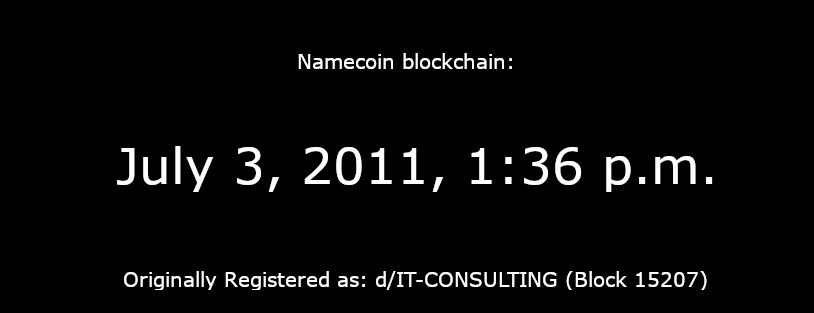 d/IT-CONSULTING/ - July 3, 2011 - Namecoin