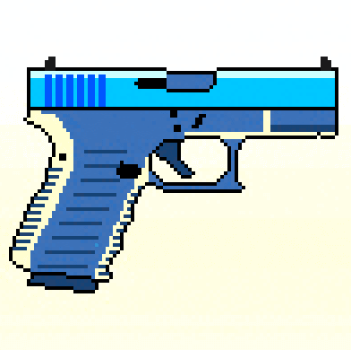 Baby Blue 9mm Pistol.