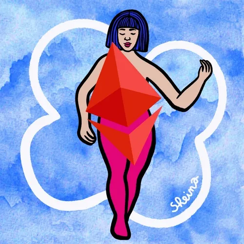 Blue Short hair Ethereum dancer