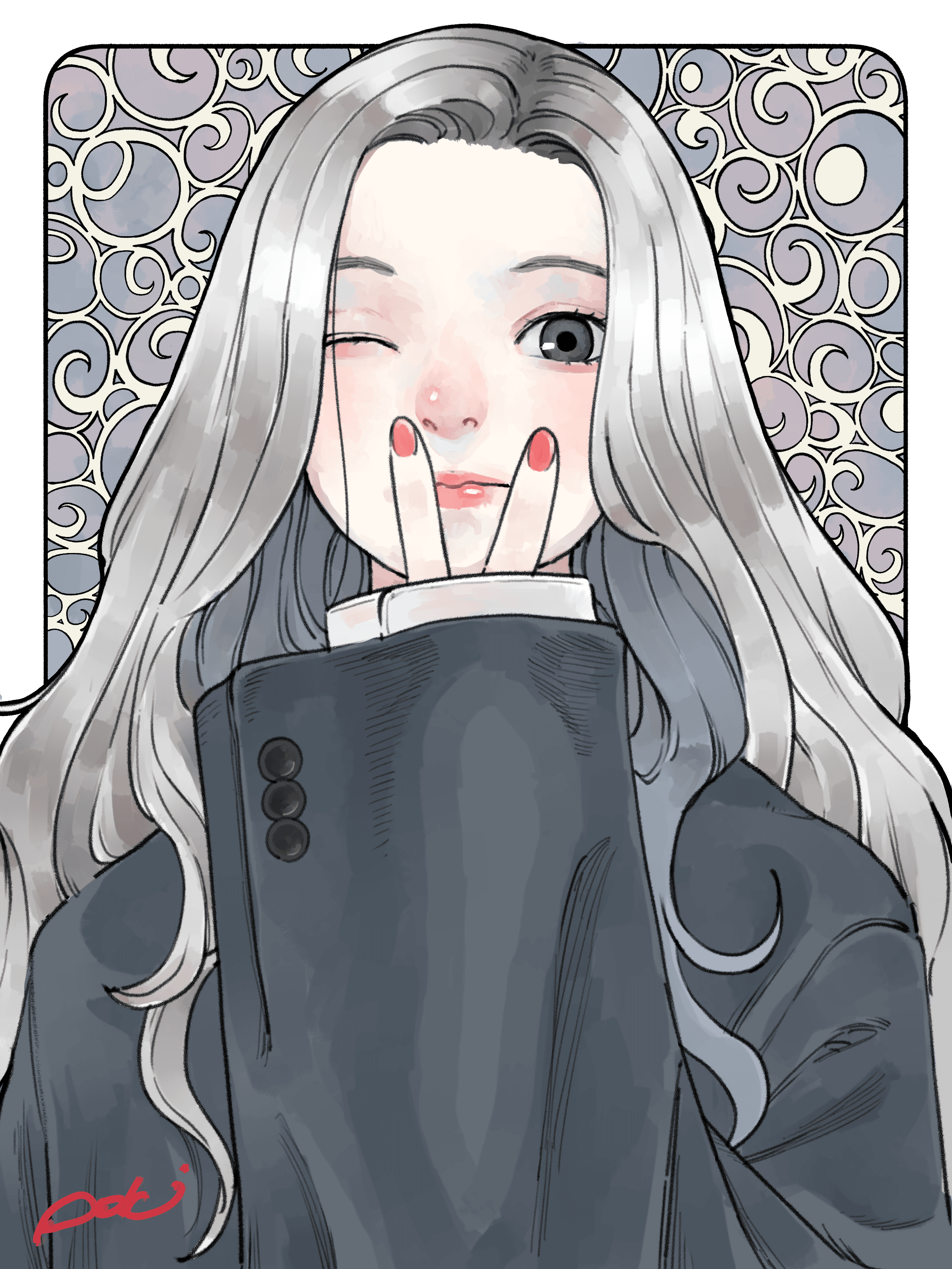 Silver-haired girl
