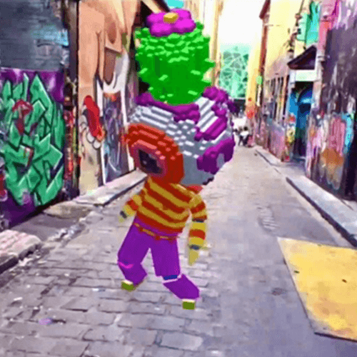 Moxxmo Dance - augmented reality video with  Voxel 3D model by Roman Korchev