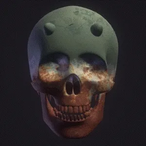 3D Interactive Skull Rust Texture