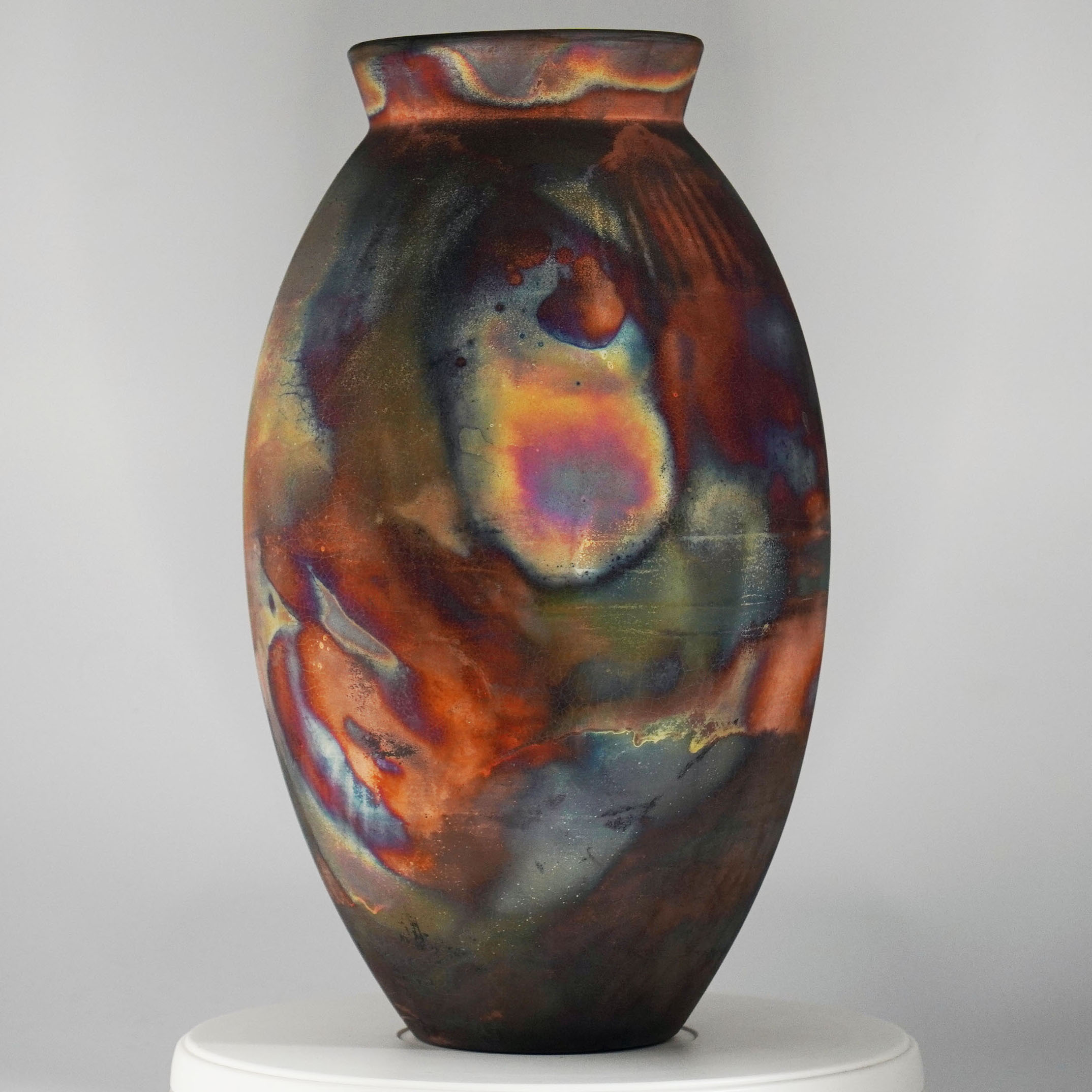 RAAQUU Full Copper Matte Large Oval Ceramic Art Vase S/N0000307