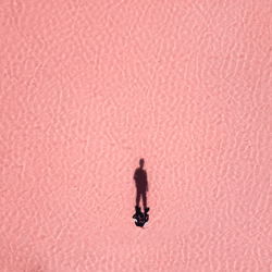Pink salt lake. Nature art collection image