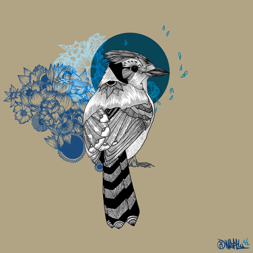 Three Little Birds - The Blue Jay 1 of 1