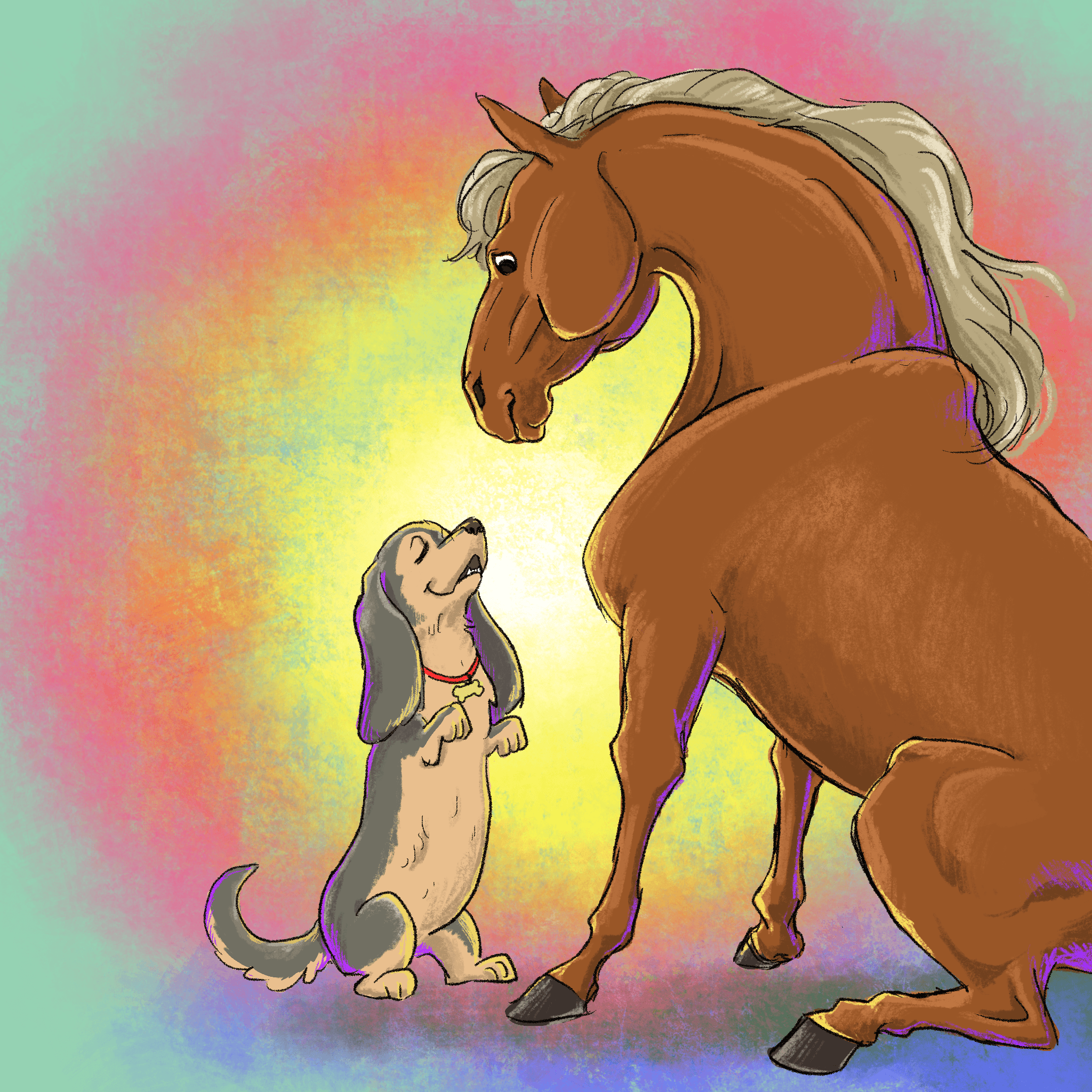 Dog &  Horse　Best friends