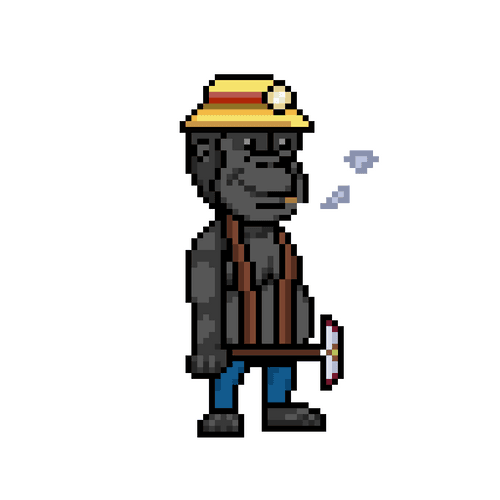 Crypto Harambe #386 - Coal Miner Harambe