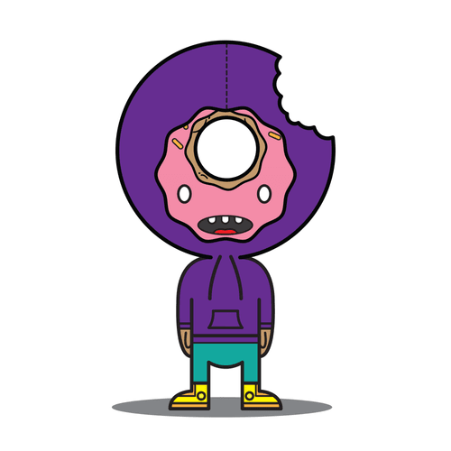 Hoodie Deluxe "DONUT HEADS" - Purple