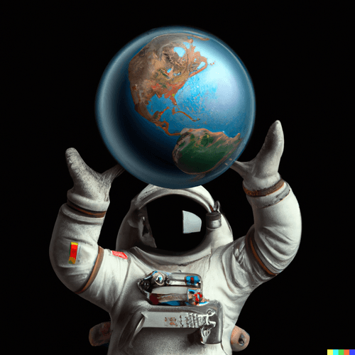 Astronaut Holding Earth 1