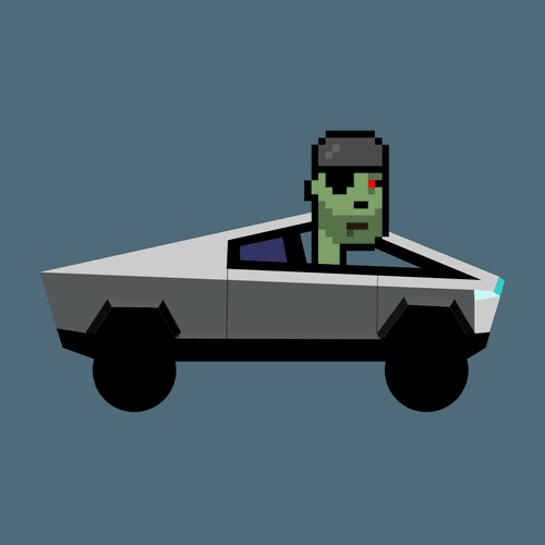 CryptoPunk #1119 in CyberTruck
