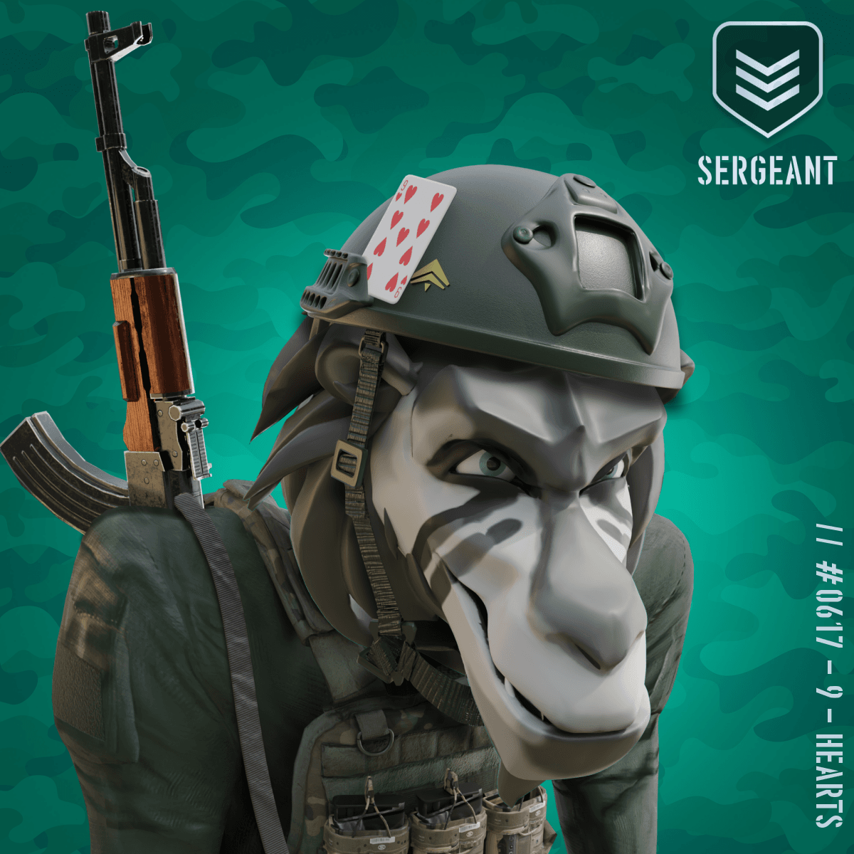 Angry Black Sergeant Baboon #617