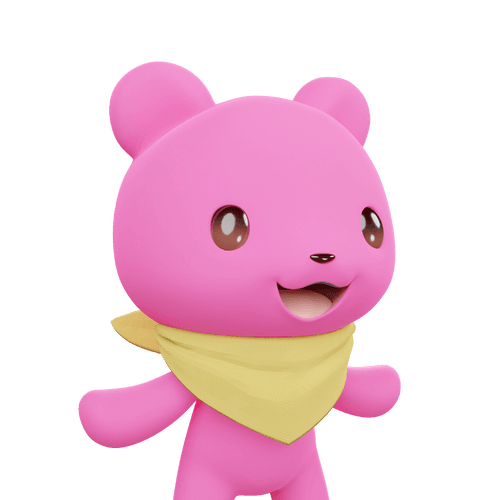 3D LEELEE-Normal-Pink bear-#00188