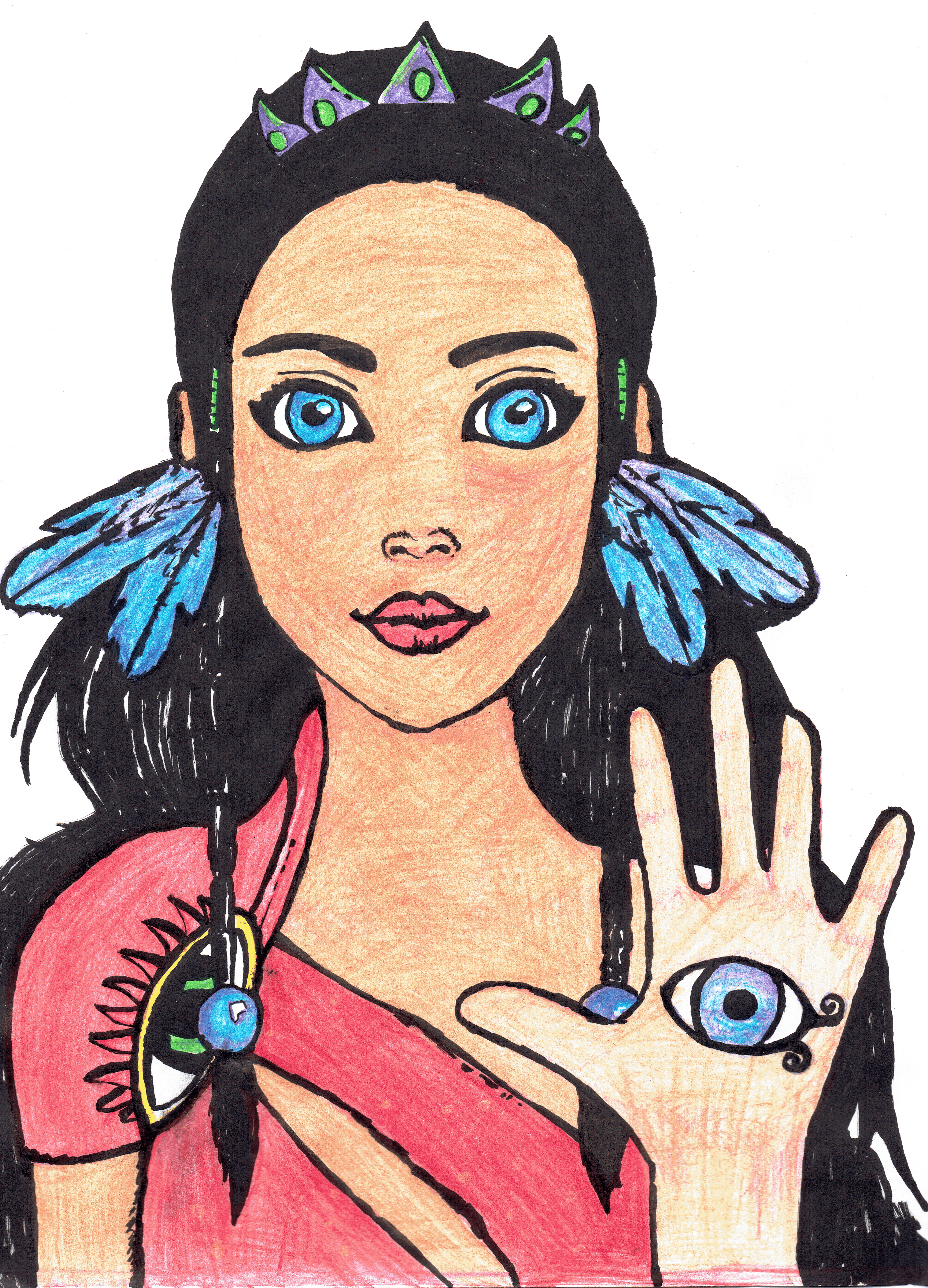 eyes princess scan hand draw color - original characters 6$ix6