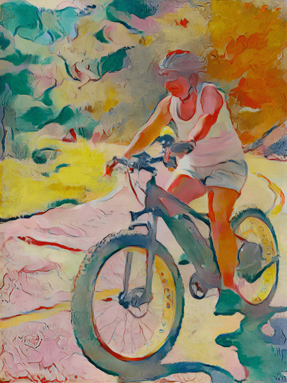 Cyclist R - Le Bonheur de Vivre - Fatbike - Famous Art - Cyclist R | OpenSea