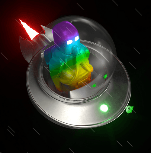 Warp speed Rainbow Alien 3D