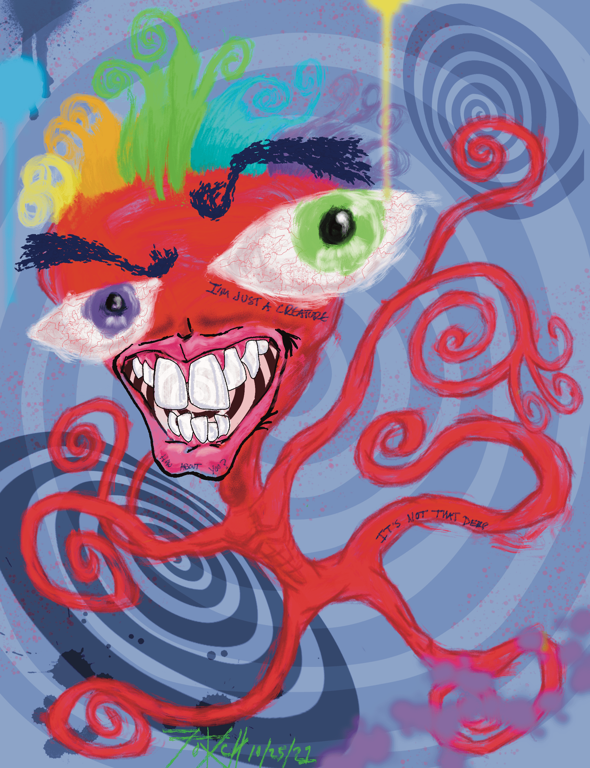 Spiral Red (Bizzare Man-Creature) - Still Art Version 1/1